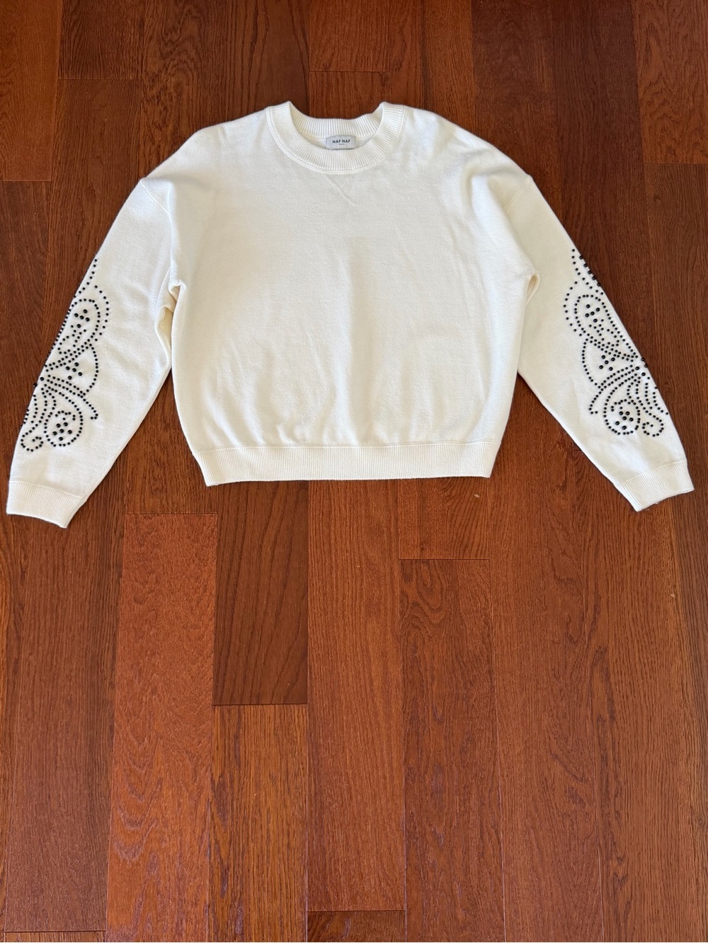 NAF NAF Paris Pullover Sweater with Beads size S